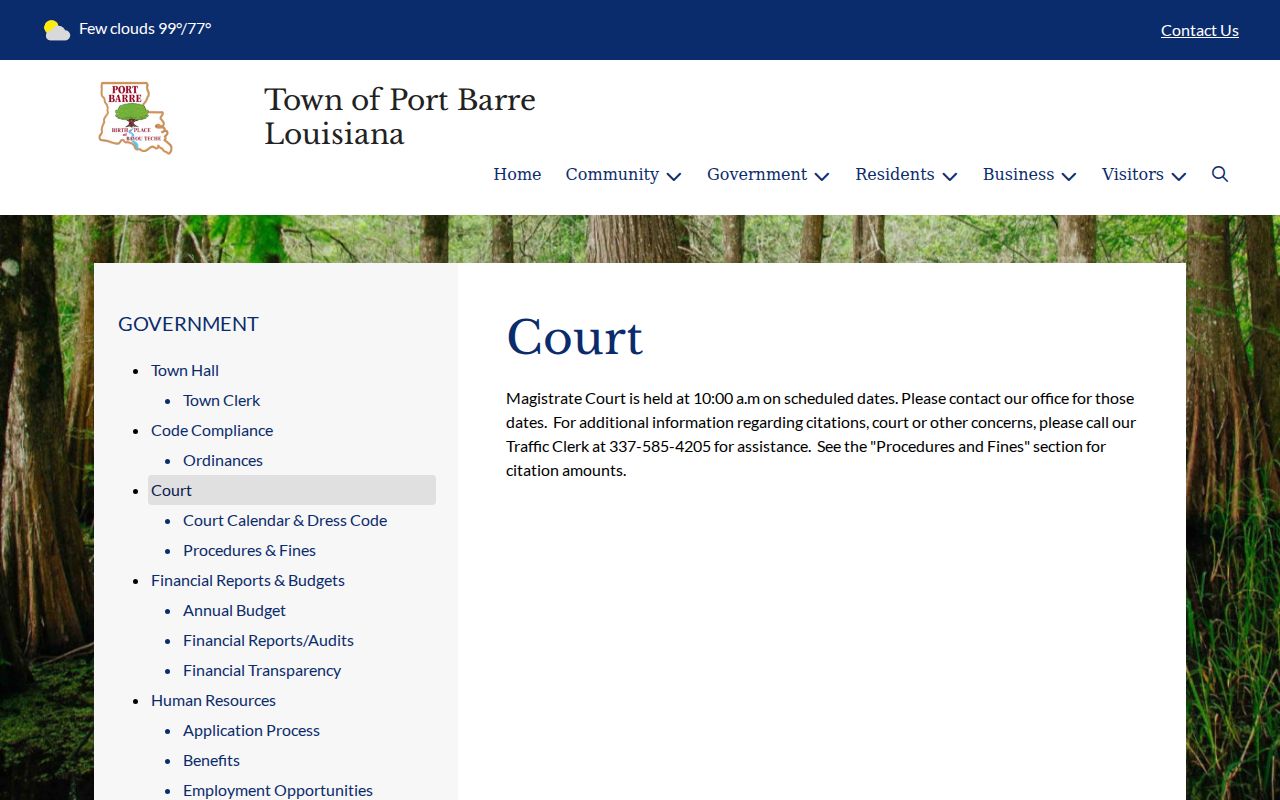 Port Barre court records official court page source
