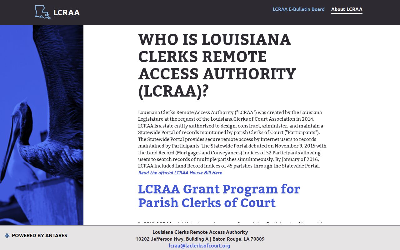 St. Landry Parish case search public LCRAA access explanation