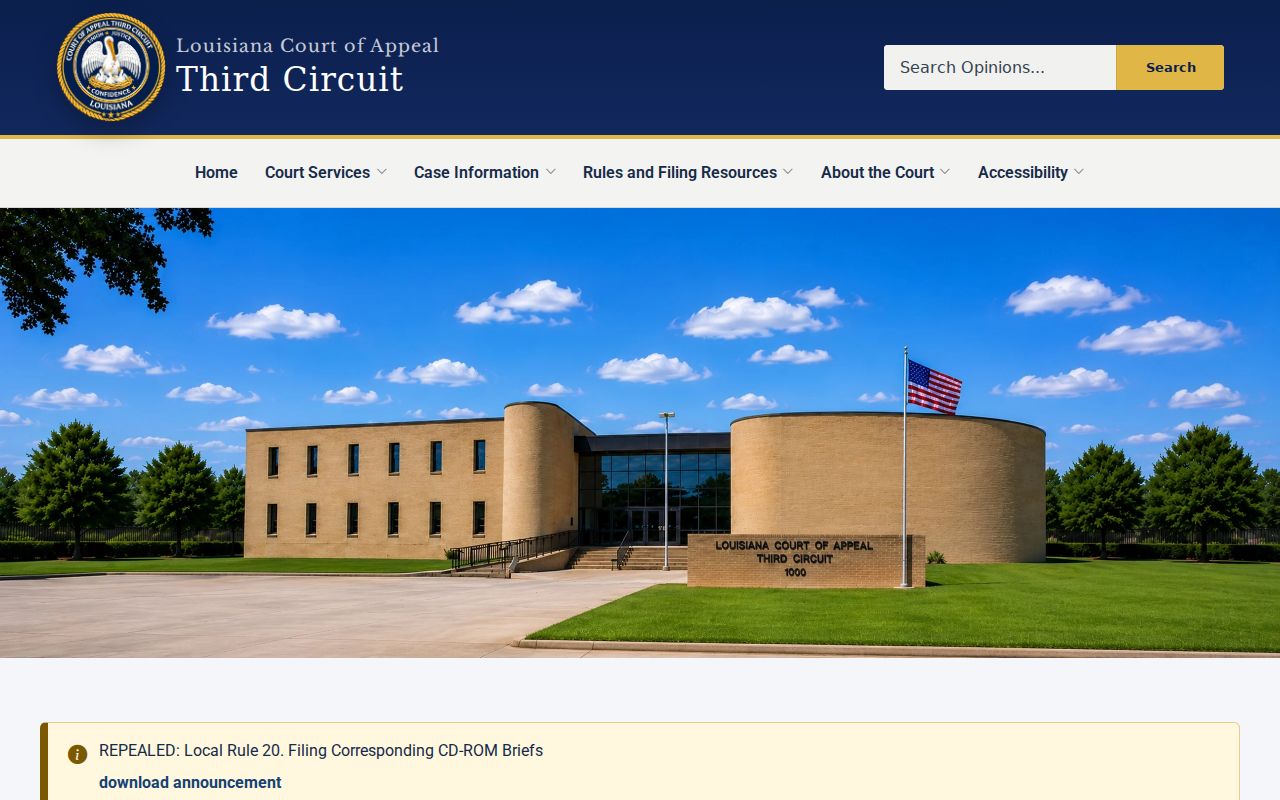 St. Landry Parish court schedule appellate court calendar information