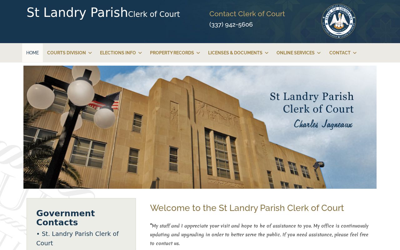 St. Landry Parish court docket official clerk access hub
