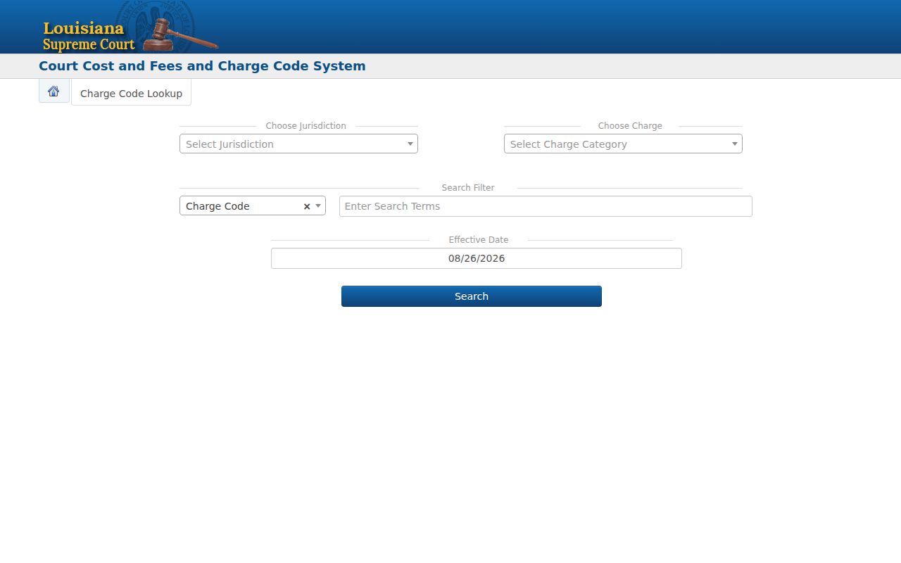 St. Landry Parish traffic court Louisiana charge-code search